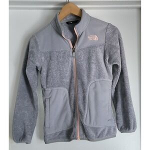 The North Face Girls Fleece Jacket Size M Gray Pink Polyester